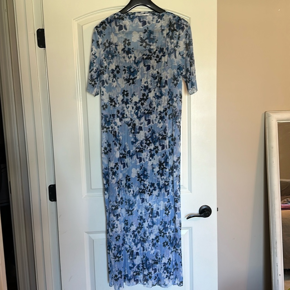 & Other Stories Printed Laser Cut Midi Dress size large